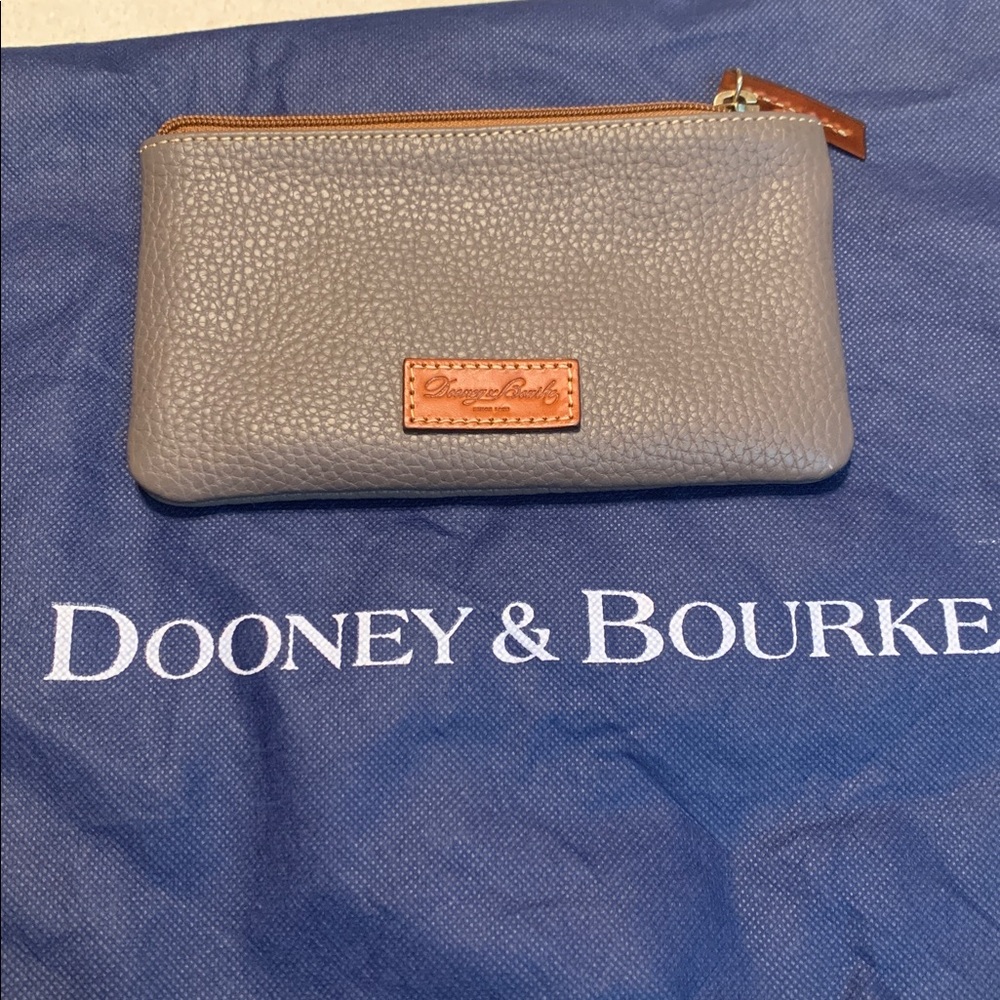 Dooney & Bourke Gray and Brown Leather Satchel - Picture 12 of 15